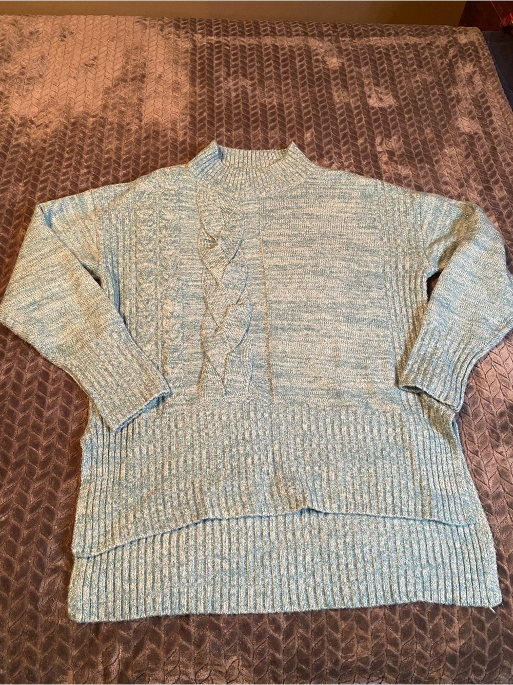 Vera Wang Green/Blue Cable Knit Sweater Tunic